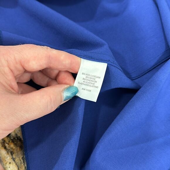 Worth New York Blue Wool Blend Longline Relaxed Fit Blazer Jacket Size L - Picture 7 of 11